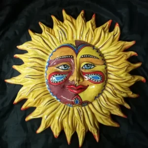 Sole Decorativo Siciliano in Ceramica Gialla