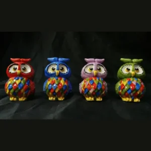 Gufetti in Ceramica Siciliana Decorativo Dipinto a Mano 7 cm Vari Colori